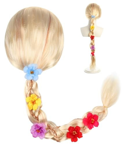 MEZHEN Prinzessin Perücke Lange Haare Perücke Anime Perücke Elsa Geburtstagsparty Perücke Frauen Kinderperücke Konzert Cosplay Karneval Weihnachten Halloween Geburtstag Party