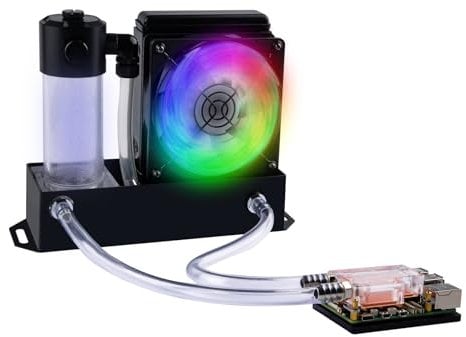 GeeekPi Water Cooling Kit for Raspberry Pi 5, Pi 5 Ice Pump with Water Pump, Water Cooling Head and RGB Cooling Fan for Raspberry Pi 5 8GB 4GB