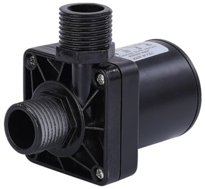 Funien DC Brushless 700L/H 20W Micro Brushless Pump, 5m/16.4FT High Temp Booster Pump for Fish Tank Fountain Pool Pond Aquarium Toilet, 24V, Black Nylon