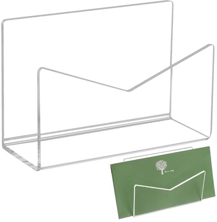 Qutalmi Acryl-Posthalter | Acryl-Mail-Organizer,Tragbarer Briefständer aus Acryl für Arbeitsplatten, Schreibtische, Schulen, Zuhause und Büros