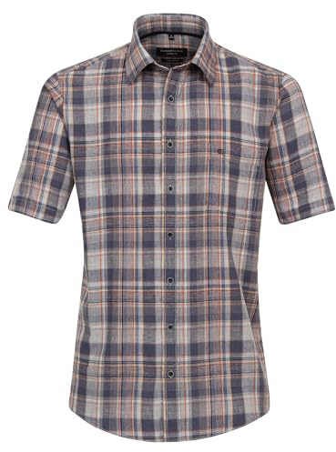 CASAMODA Leinenhemd Kurzarm kariert Casual Fit Short