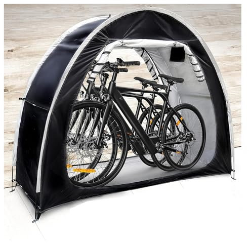 Tente de vélo 2 pièces pouvant être épissée, Tente de Moto avec Portes Doubles pour 2 à 5 vélos, Tente de Moto, Garage, Noir