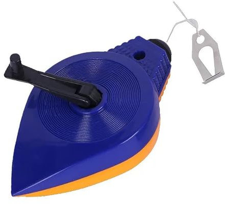 SULIVES 30m Heavy Duty Chalk Line with 110g Blue Powder, Fast Rewind Builder’s Chalk String for Straight Line Marking