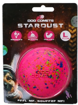 Dog Comets Ball Stardust Ø7,5 cm - Hundespielzeug Ball - Hundeball Naturkautschuk - Ball Hund - Rosa - 1 stück