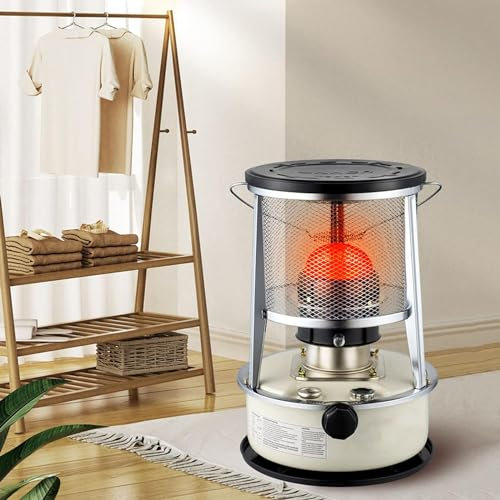 BomDog Estufa de Queroseno para Interior, Calentador de Queroseno Portátil, Estufa de Petróleo Eficiente, Quemador de Estufa de Parafina sin Electricidad/6L-White