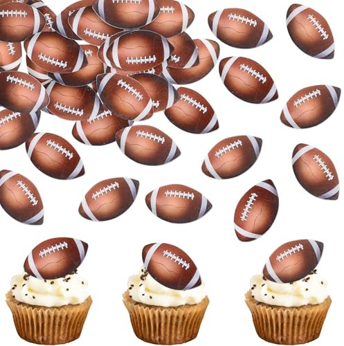 Blumomon 40 Stück Essbare Sport Kuchen Dekoration Rugby Cupcake Topper Sport Themed Party Dekoration Passend Für Sportler Periphere Aktivitäten Dekoration