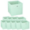 Murago - 10er Set Faltbox ca. 30x30x30 cm Pastell Mint - Würfel Aufbewahrungsbox faltbar Aufbewahrungskörbe Türkis Grün Einschub Korb Boxen Box Stoff Regalkorb Klappbox