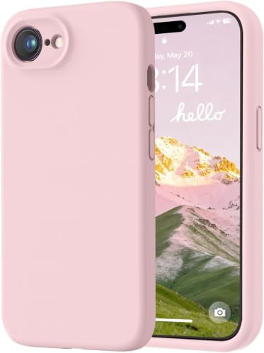 LOVE 3000 Designed for iPhone 16e/17e Case, Premium Silicone with [Soft Anti-Scratch Microfiber Lining] Shockproof Protective Phone Case for Lanyard 6.1, Chalk Pink