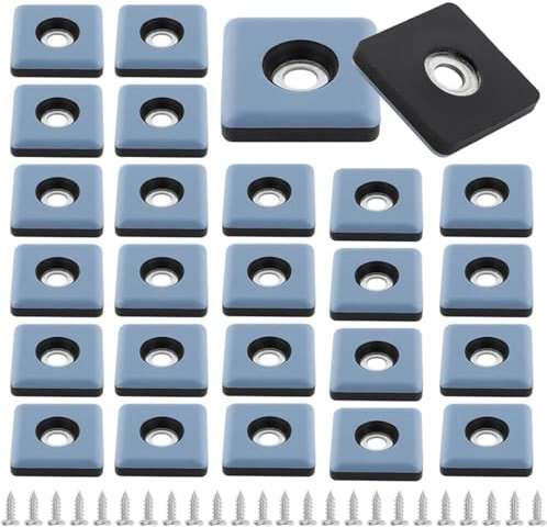 GisWell 24 Stück Teflongleiter zum Schrauben 25 mm - Teflongleiter Quadratisch Möbelgleiter Möbelgleiter Teflon Möbelgleiter mit Edelstahlschrauben