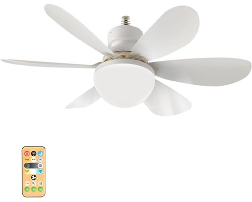 SGZIOO Ceiling Fans with Lights and Remote, Screw in Ceiling Light Fan, 3 Speeds 3 Colors, 30W 16.5'' Light Fan with E27 Socket, Timing Ceiling Fans for Bedroom, Living Room