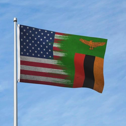 Bandiera dello Zambia, bandiera Intersect America, 3x5 piedi, bandiera stagionale in poliestere, bandiera da giardino bifacciale, per esterni, casa, cortile, festival, decorazioni