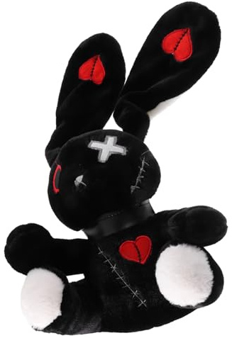 HEALSOPTHY Halloween Goth Kuscheltier Hase Plüsch Kaninchen Weiches Stofftier Dekoration Wohnzimmer Schlafzimmer