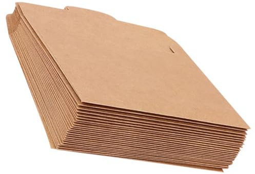 FONDOTIN 50 Stück Kleine Kraftpapier Umschläge CD hüllen Braun Stabile Briefumschläge aus Umweltfreundlichem Kraftpapier für Aufbewahrung und Geschenkverpackung
