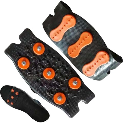 Winter Eiss Schnee Spikes, Winter Outdoor Anti Rutsch Steigeisens, 2 Paar Schuh Eisgriffe, zum Wandern, Angeln, Klettern, Bergsteigen, Laufens, Gehen, Winters, Männer, Frauen, Kinder
