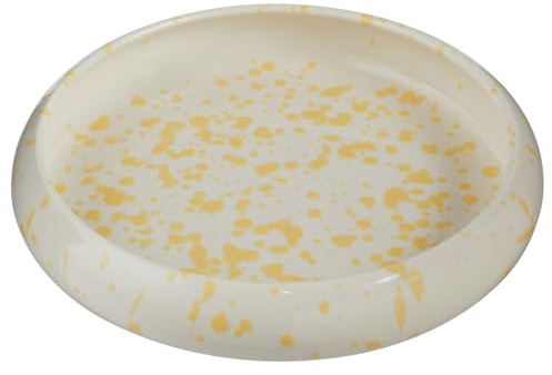 BUTLERS Pastateller Steinzeug - BOOGY SPLASH - spülmaschinenfest | Farbe Gelb - ø24 cm - Suppenteller für Eintöpfe & Salate - Nudelschüssel für Spaghetti & Risotto - Sprenkelmuster