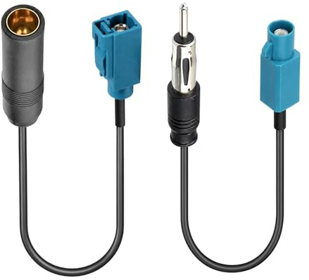 2 Stück Antennenadapter Autoradio, Fakra Adapter auf DIN ISO Kabel, Autoradio Antennenadapter für DAB FM Radio, KFZ Antenne Adapter Auto Stereo Zubehör, Fakra Z Stecker für Fahrzeug Audio Systeme
