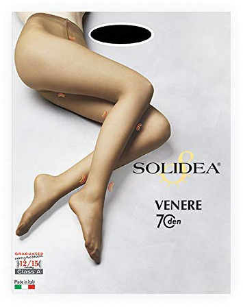 SOLIDEA Compression Tights Women Venere 70 Deniers | Graduated Compression Tights (Black, 20)