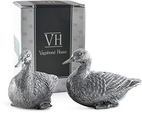 Vagabond House Pewter Duck Salt and Pepper Shaker Set 2 Tall