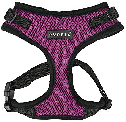 Puppia Ritefit Dog Harness small dog and medium dog harness - Adjustable and Super soft in many colours - Also usable as Puppy Harness - Anti Pull Dog Lead, Purple, L