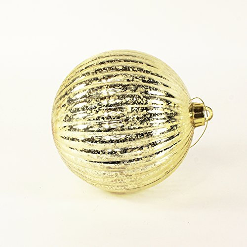 Bauernsilber-Rillenkugel aus Kunststoff, Gold, 15 cm