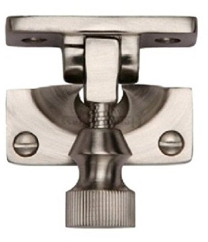 Solid Brighton Lever Lock Sash Window Fastener Twist Catch Latch + Screws (Satin Nickel)