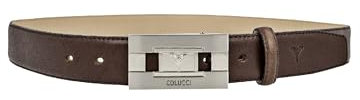 Carlo Colucci Gürtel aus glattem Vollrindleder Dunkelbraun 95