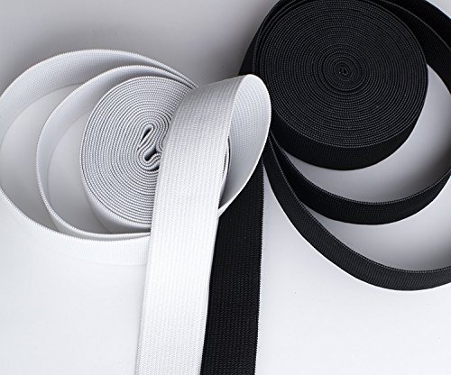 25 m Gummiband Breit 10,15, 20, 25, 30, 40, 45, 50 mm Schwarz oder Weis mittlere Zugkraft (30 mm, Weis)