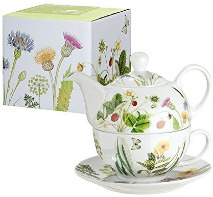 Tea for one Porzellan Wild flowers Blüten-/Schmetterlingdesign Bella Vita Höhe 15 cm, Geschirr, Küche