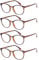 Kerecsen 4 Pack Retro Round Reading Glasses Men Women Spring Hinges Lightweight Quality Readers (1.75, 4 Pack Tortoise)