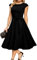 DRESSTELLS Women's Vintage 50s Round Neck Short-Sleeved Bridesmaid Dress, Cocktail Party, Wedding Dress, Black, 8