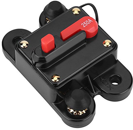 Fusible Réarmable Disjoncteur de voiture Disjoncteur DC 12V 250A Réinitialiser le fusible pour voiture marine bateau vélo audio stéréo, Briseur