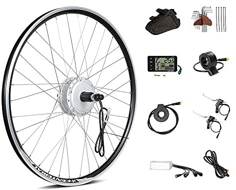 SEASON 27.5'' E-Bike Umbausatz 36V 350W Brushless Getriebe Hinterrad Nabenmotor, passend für Kassette 8/9/10 Gang, mit LCD Anzeige