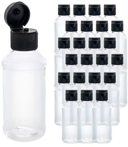 U.S. Art Supply 4 ounce Squeeze PET Plastic Bottles with Flip Cap - BPA-free, food safe, medical grade plastic, acrylic pouring paint Great For Hand Sanitizer (Pack of 24)