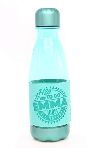 H & H Hydration Station Eco Reusable Water Bottle With Personalised Name Sleeve EMMA - 500ml - Non Toxic - For Running, Gym, Yoga, Outdoors and Camping