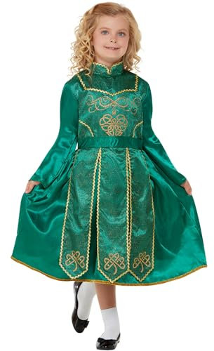 Smiffys Deluxe Irish Dancer Costume Dress, Girls Fancy Dress, Around The World Dress Up Costumes