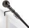 Oxford Homeware Curtain Poles Metal Extendable - Durable Plain Ball Curtain Pole Set Includes Finials, Rings, Brackets & Fittings (Black Nickel, 160-300 Cm, 63 Inches to 118 Inches)