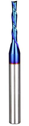 Jiiolioa X2112G Standard Spiral CNC Router Bit 1/4-Inch 2 Flute Down Cut End Mill 1/8 X 4/5 X 1/4 X 2 1/2