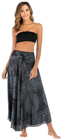 Kuukaas Rock Damen Lang Sommer Hippie Rock Damen Lang Maxirock Damen Boho Strandkleid Damen Bohemian Sommerrock Damen Lang