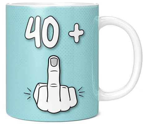 Mug Monster,Tasse zum 41. Geburtstag, I Am 40 + 1, Geschenk für 41 Jahre, lustige Tasse – Keramik-Kaffeebecher/Tasse, Geschenk für Männer oder Frauen, 325 ml, weiße Tasse