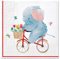 20 Servietten Elefant auf Fahrrad | Kinder | Tiere | lustig | Geburtstag | Party | Kindermotiv | Mädchen | Junge | Tischdeko 33x33cm