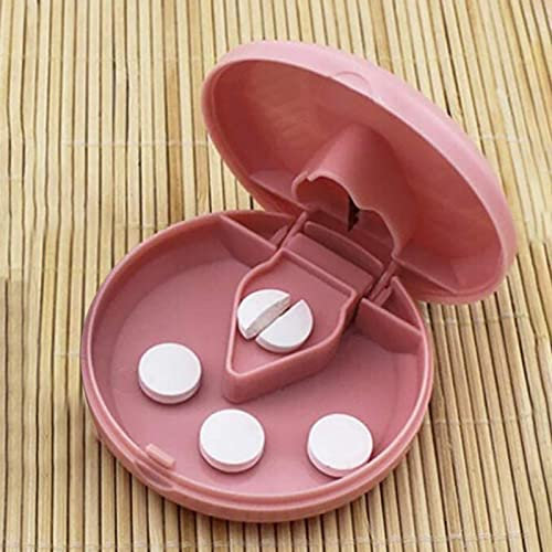 TRFPLOOC Tablettenteiler, Pillenteiler,Medikamententeiler,Schluckhilfe,für Große und Kleine Tabletten,Medikamententeiler mit Aufbewahrungsfach,teilt Pillen exakt