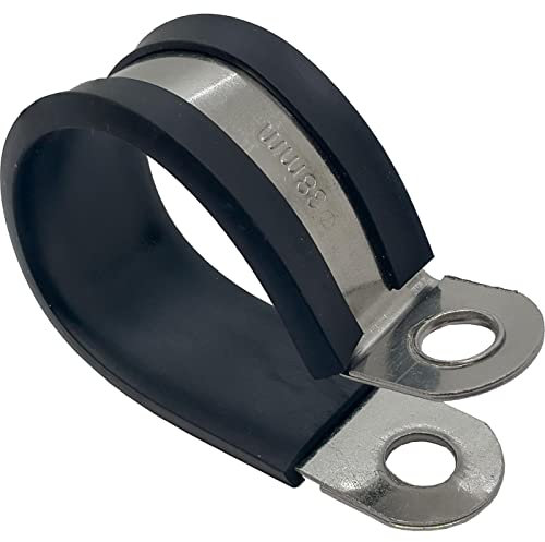 Lumonic Rohrschellen mit Gummieinlage 38mm, V2A Edelstahl, Schlauchschelle, Kabelschellen, Befestigungsschelle 38mm, Schwarz