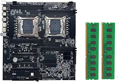 KVSERT X99 Dual-Socket Motherboard LGA2011-3 Dual CPU Support RECC DDR4 Memory Computer Motherboard+2XDDR4 4GB 2666Mhz RAM