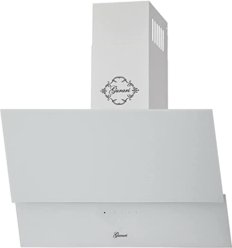 GURARI Dunstabzugshaube Kopffreihaube GCH 268 WH 8 Prime, Dunstabzugshaube 80cm, Weiß Glas, EEK A, 1000m³/h, Fernbedienung, Wandhaube,Full Touch,Timer
