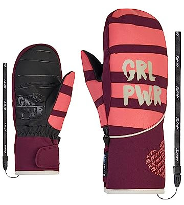 Ziener Mädchen LIWANI Ski-Fäustling/Wintersport | wasserdicht, Primaloft, modisch, Velvet red, 7,5
