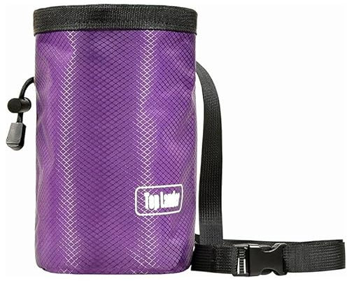 GVRGO Magnesiabeutel Klettern Chalkbag, Rock Klettern Chalkbag Magnesiasack mit verstellbaren Gürtel zum Sportklettern, Gymnastik, Gewichtheben- Lila groß