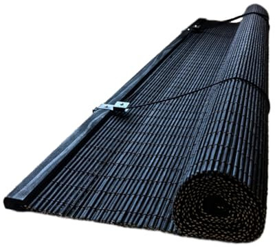 tow000ack Schwarz Bambus Rollo Rollläden Bambusrollo Raffrollo aus Bambus Sichtschutz Sonnenschutz Jalousie für Türen & Fenster,Blickdicht,Natur,Anpassbare Farben,Breite x Höhe (195cm x 250cm)