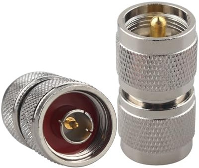 Futheda 2PCS UHF PL259 Male to N Type Male RF Coax Adapter SO239 UHF Plug to N Jack Straight coaxial Connector for WiFi Antenna Extension Cable Broadcast CCTV Radios Video Wireless Device Telecom
