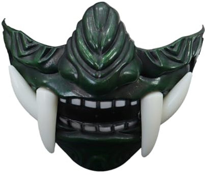 Asudaro Maskerade-Gesichtsmaske, 1/4 Stück, Halloween-Fang, gruselige Zähne, halbes Gesicht, Gesichtsbedeckung aus Kunststoff, Horror-Gesichtsmaske mit freiliegenden Zähnen für Cosplay