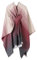 Poncho Damen Strick Reversibel Cape Decke Elegant Warme Schultertuch Gestrickter Schal Mantel für Frühling Herbst（Schwarz Rot）